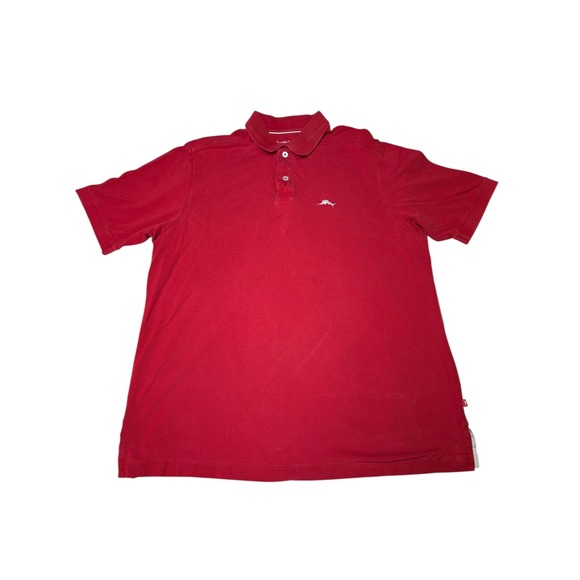 Tommy Bahama Men's Red Polo Shirt Pima Cotton Embroidered Marlin Logo Size L - Picture 1 of 8